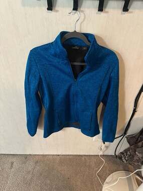 Eddie Bauer Women's Blue Full-Zip Sweater Fleece Jacket Size S
